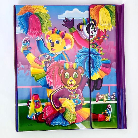 Vintage Lisa Frank Tri-Fold Binder Set – Cheer Bear Design – 1990s Collectible - Picture 4 of 13